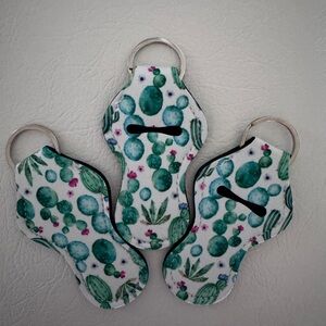 Cactus Print Keychain Lip Balm/Lipstick Holders~NEW in packaging